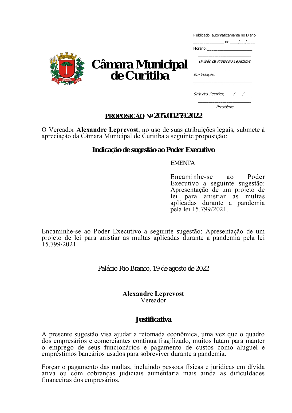 SPL II - Sistema de Proposições Legislativas II - Proposicao_205.00259.2022_page-0001