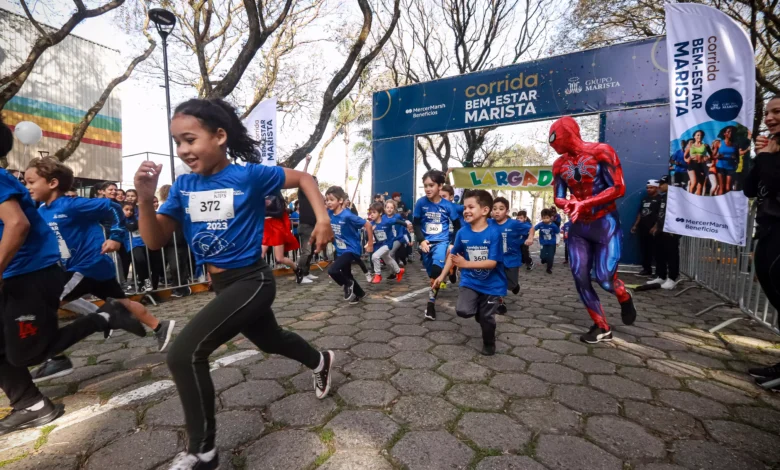 Por uma demanda dos colaboradores, neste ano a Corrida Marista abriu a categoria Kids, para que pais e filhos pudessem correr juntos Divulgação/Grupo Marista