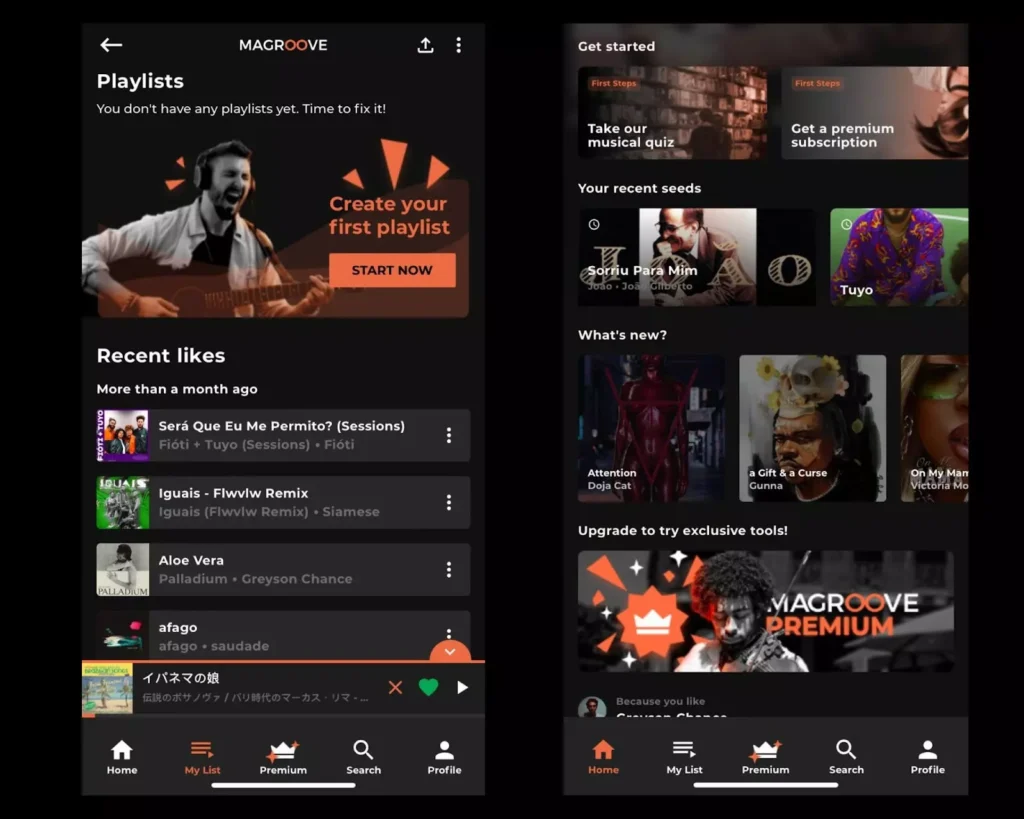 Interface do aplicativo Magroove. Foto: Divulgação.