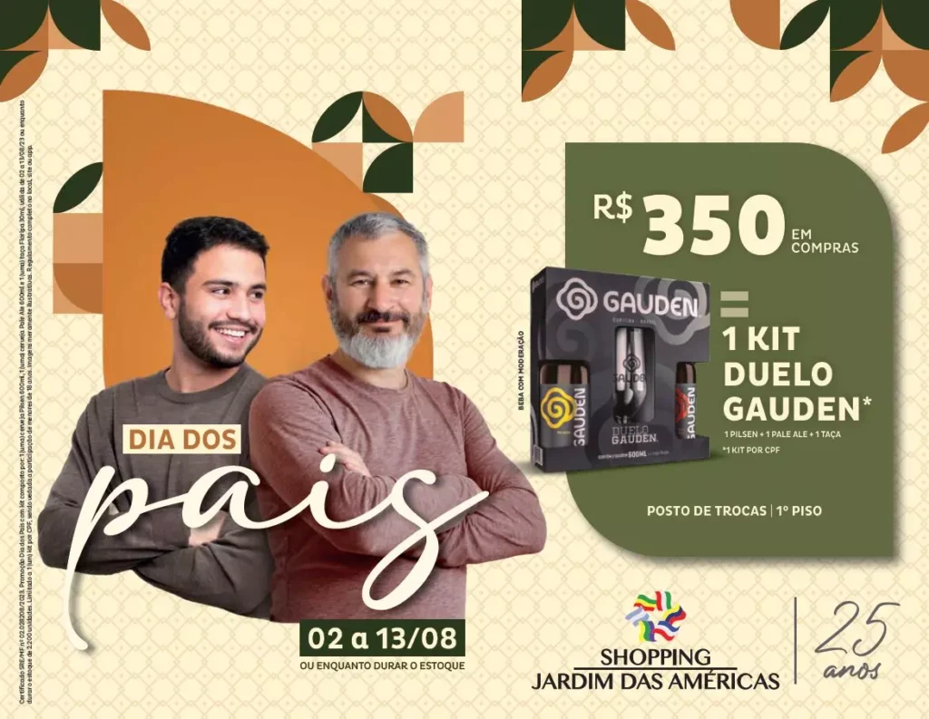 Dia dos Pais com kit cerveja no Shopping Jardim das Américas