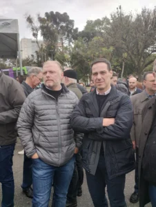 Maurício, presidente sindicato, Ângelo, presidente da CWBUS: realidade e pesquisas para melhorar serviços