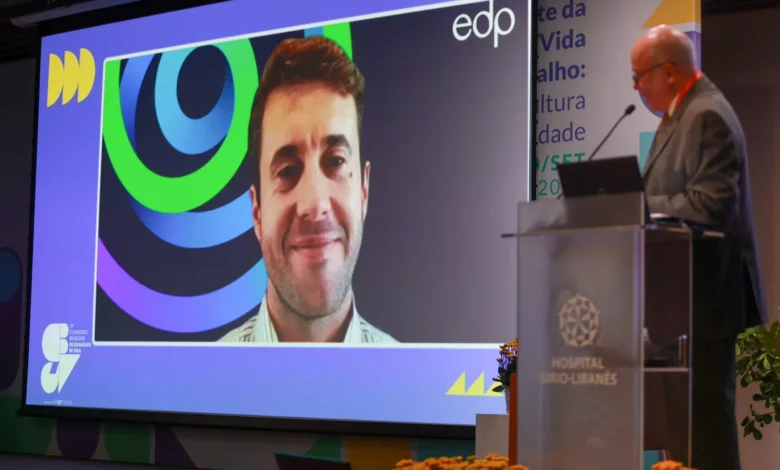 João Pedro Estanqueiro, People Experience Manager da EDP, em Portugal, abordou a estratégia global para o bem-estar organizacional Divulgação