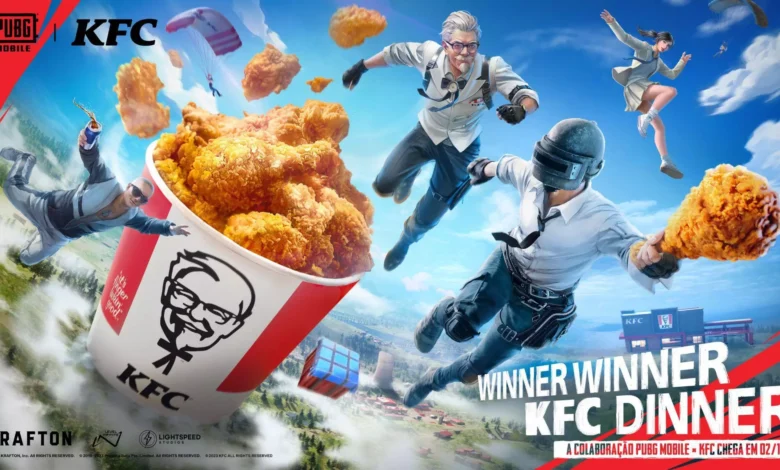 ma empolgante nova promoção desbloqueia recompensas exclusivas dentro do jogo com a compra de combos especiais do KFC e PUBG disponíveis em restaurantes participantes no Brasil.