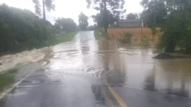 água na rodovia foto DER