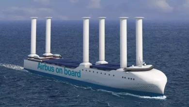 Legenda: representação gráfica do novo navio, fretado pela Airbus e operado pela Louis Dreyfus Armateurs. Créditos: Louis Dreyfus Armateurs / Airbus