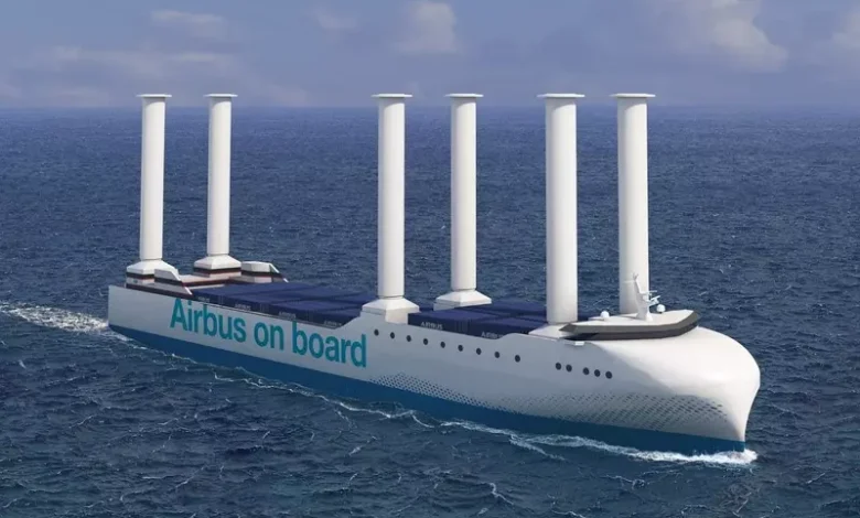 Legenda: representação gráfica do novo navio, fretado pela Airbus e operado pela Louis Dreyfus Armateurs. Créditos: Louis Dreyfus Armateurs / Airbus