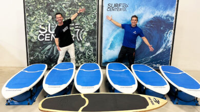 O diretor comercial da Surf Center, Thiago Zonin e o idealizador da Surfitness Board®, Marco Aurélio de Barros.