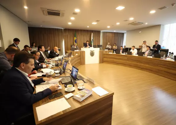 Reunião aconteceu no Auditório Legislativo, no início da tarde desta segunda-feira (11).. Créditos: Valdir Amaral/Alep