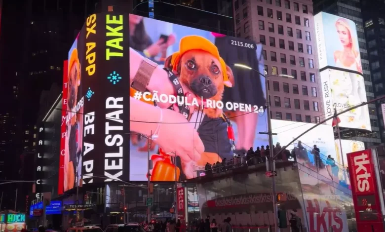 PremieRpet CãoDulas ganham destaque na Times Square, em Nova York