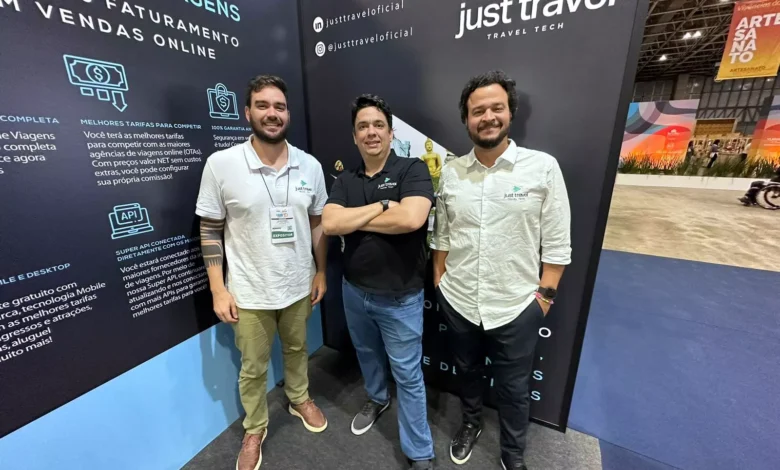 Just Travel/Divulgação Victor Berman, Head Comercial, Diego Rydz, CMO e João Nou, CEO.