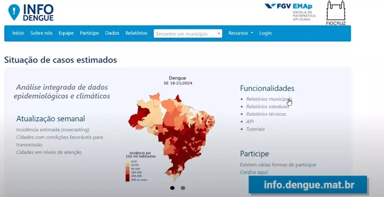 ReproduçãoO InfoDengue foi implementado em 2015