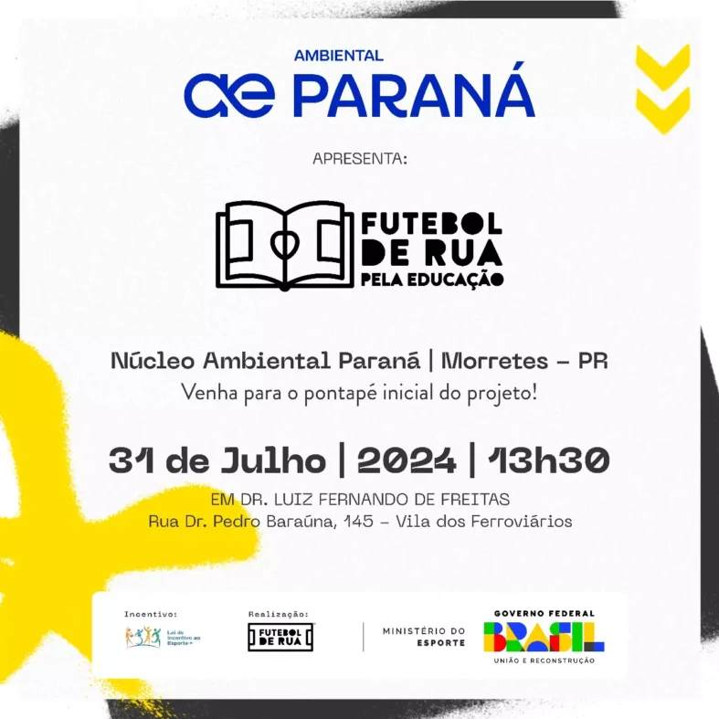 Instituto Futebol de Rua e Ambiental Paraná inauguram o núcleo Futebol de Rua pela Educação em Morretes - PRDivulgação.