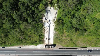 EPRLitoralPioneiro_Obra envolveu mais de 20 profissionais, que trabalharam em uma inclinação de quase 90 graus