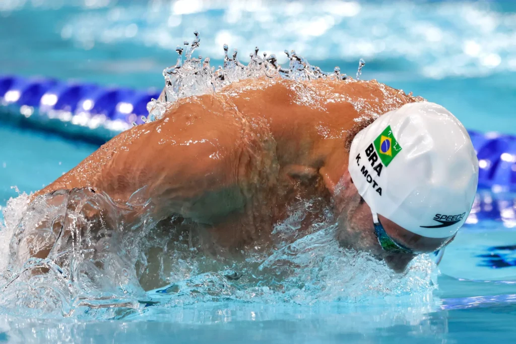 Fotos: Kayky Mota durante prova nas Olimpíadas de Paris 2024. Fotos: Satiro Sodré/CBDA