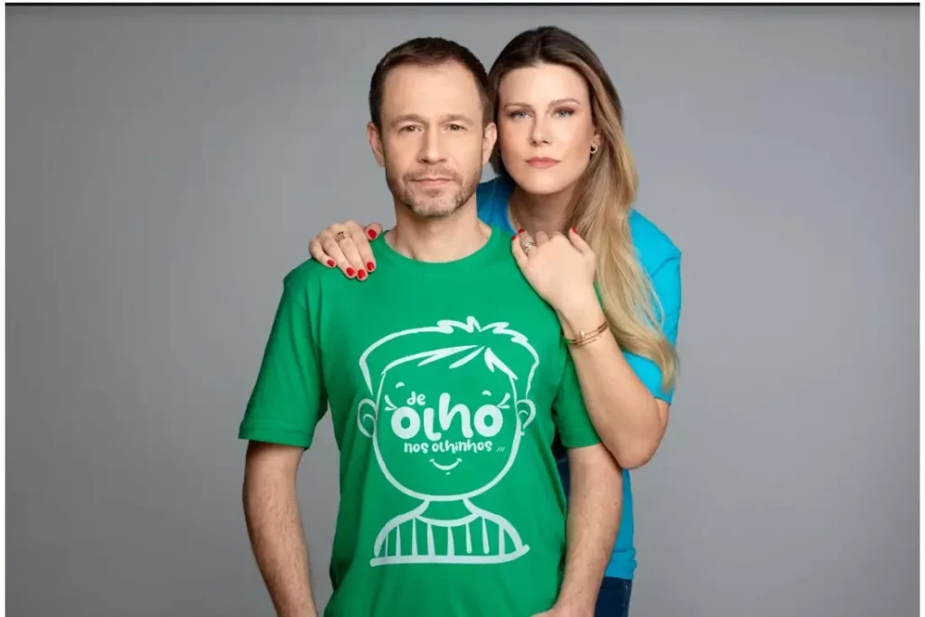 Daiana Garbin e Tiago Leifert, idealizadores da Campanha De Olho nos Olhinhos. Foto: Danilo Borges