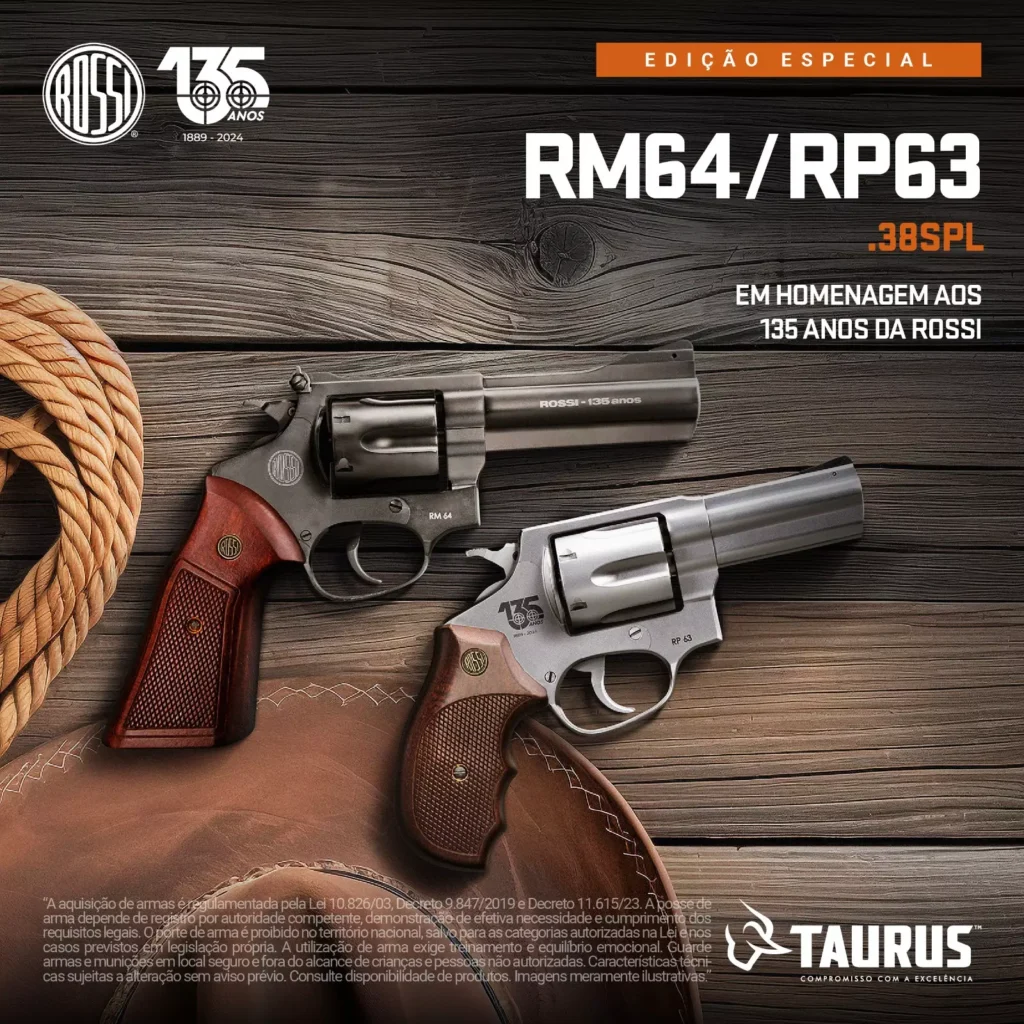 Taurus lança edição especial de revólveres em homenagem aos 135 anos da Rossi