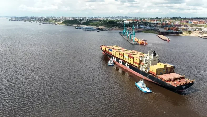 MSC Manya chegou ao porto de Manaus no último dia 12. Foto: Ricardo Sassaki