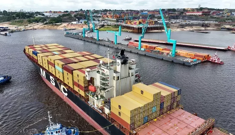 MSC Manya chegou ao porto de Manaus no último dia 12. Foto: Ricardo Sassaki