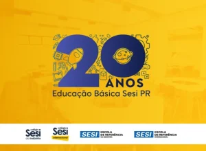 Selo comemorativo dos 20 anos da Educação Básica do Sesi Paraná