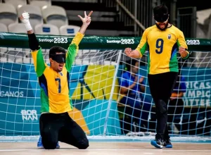 Equipe brasileira de goalball confirma o favoritismo em Santiago: tetracampeões. Foto: Miriam Jeske / CPB